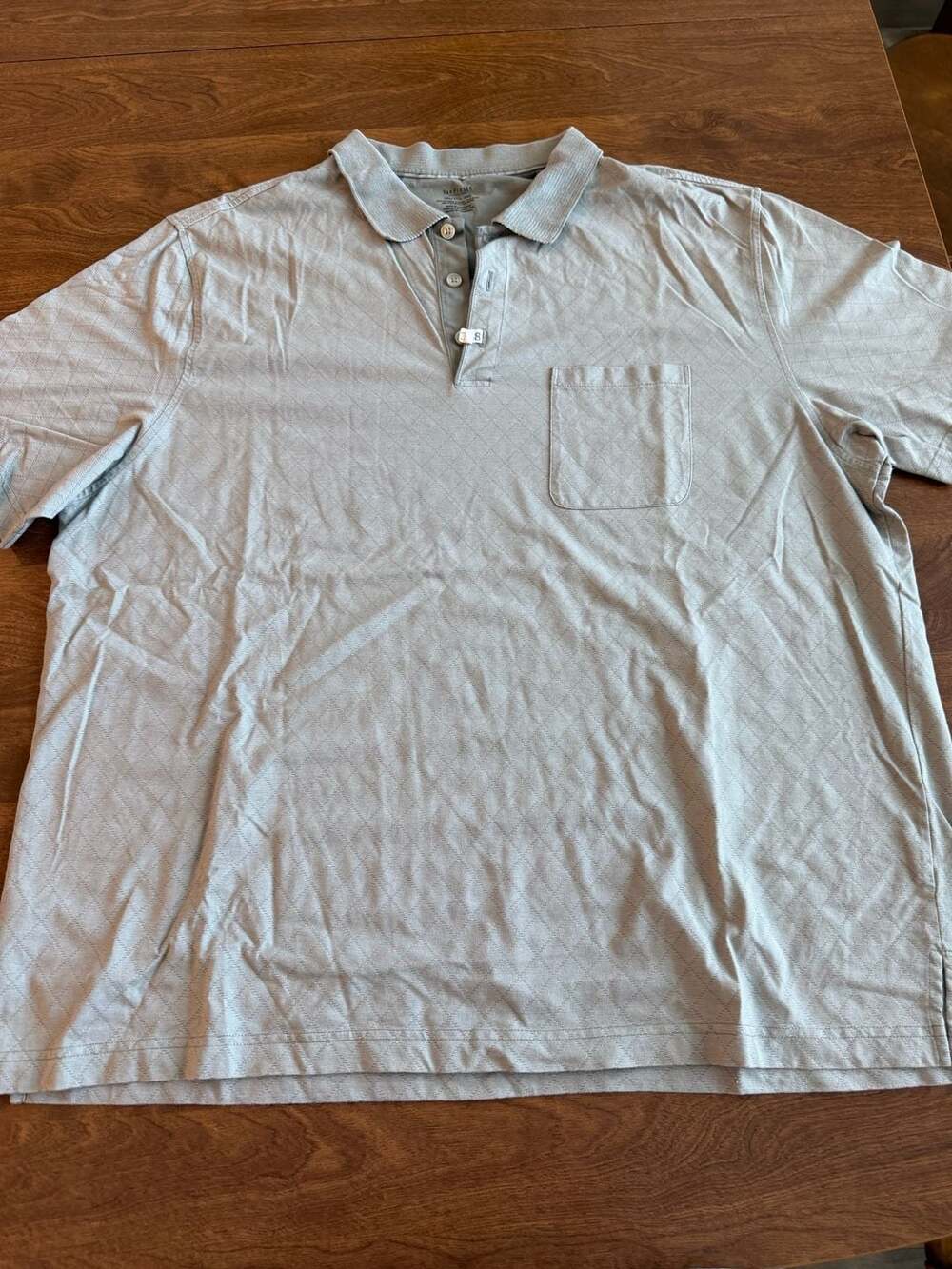 Van Heusen Men's Short Sleeve Diamond Texture Polo Shirt Size 3XL